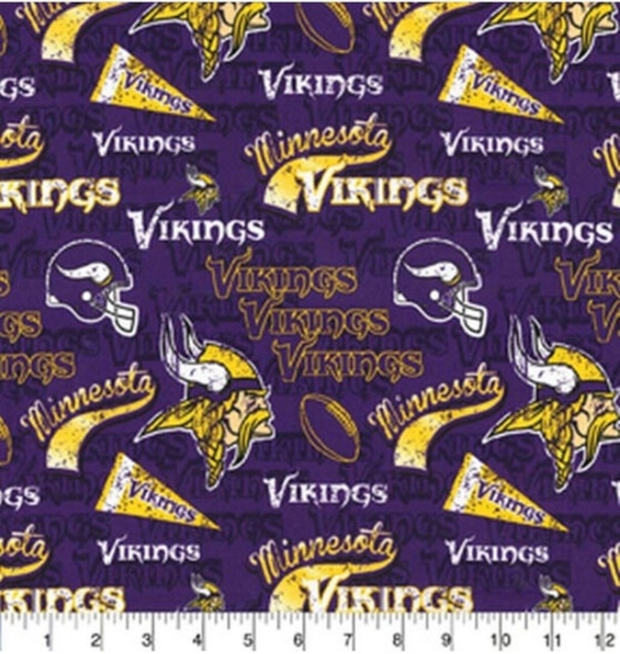 Licensed NFL Minnesota Vikings Retro Cotton 14446D Fabric by the Yard